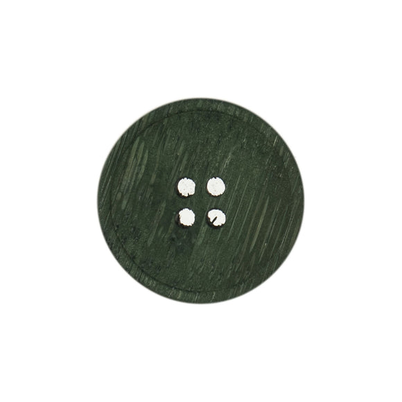 Button 15mm Round 4 Hole Bamboo Dark Green (Hand Wash Only)