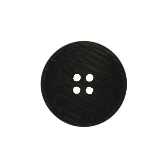 Button 15mm Round 4 Hole Bamboo Black (Hand Wash Only)