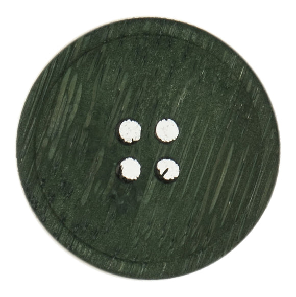 Button 25mm Round 4 Hole Bamboo Dark Green (Hand Wash Only)