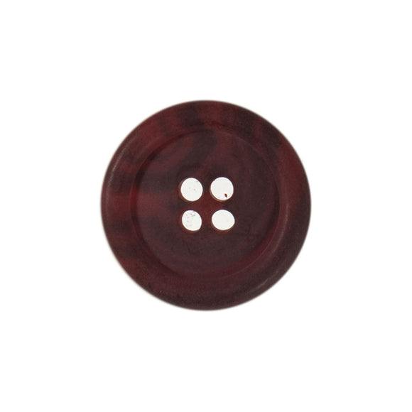 Button 15mm Round 4 Hole Recycled Paper Red Horn (Hand Wash Only)