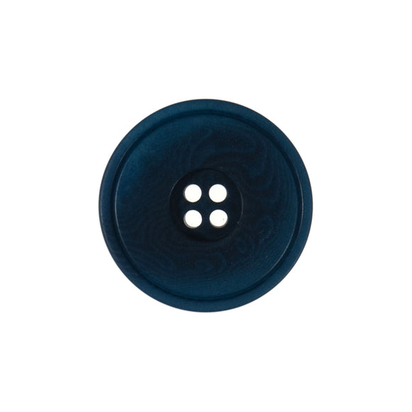 Button 15mm Round 4 Hole Rimmed Corozo Navy Blue