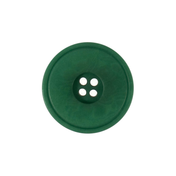 Button 15mm Round 4 Hole Rimmed Corozo Green