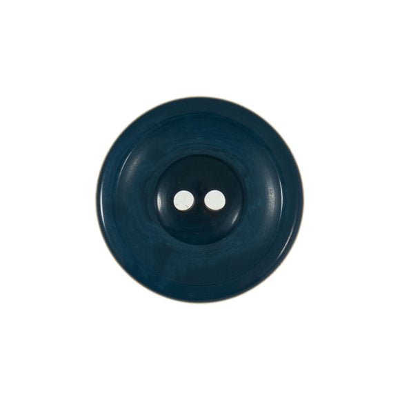 Button 15mm Round 2 Hole Rimmed Bio Resin Navy