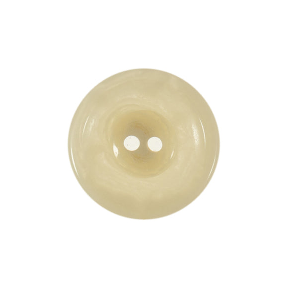 Button 15mm Round 2 Hole Rimmed Bio Resin Natural