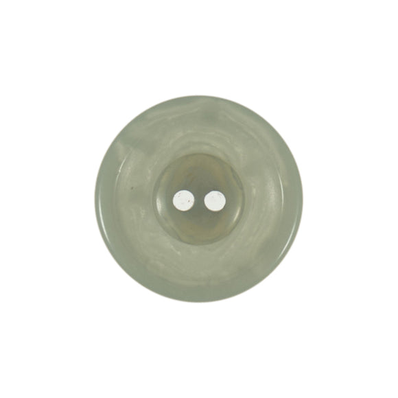 Button 15mm Round 2 Hole Rimmed Bio Resin Grey