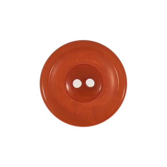Button 15mm Round 2 Hole Rimmed Bio Resin Orange