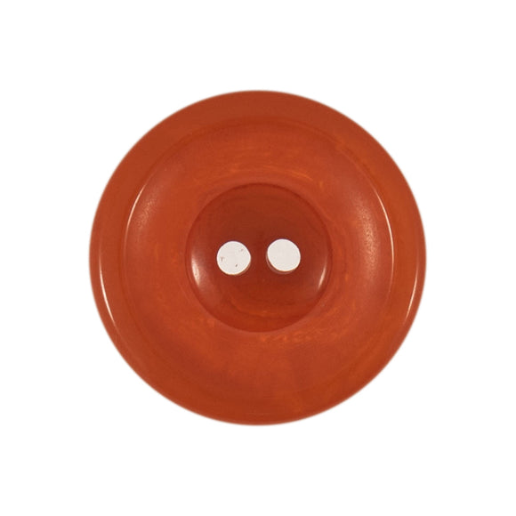 Button 20mm Round 2 Hole Rimmed Bio Resin Orange