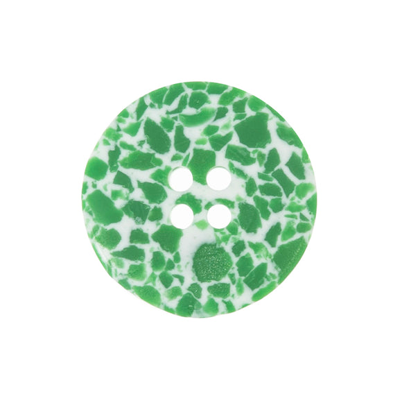 Button 18mm Round 4 Hole Recycled Plastic Matt Green