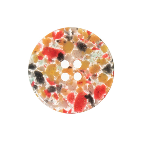 Button 18mm Round 4 Hole Recycled Plastic Matt Assorted Brights