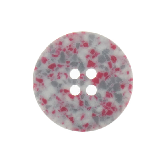 Button 18mm Round 4 Hole Recycled Plastic Matt Pink