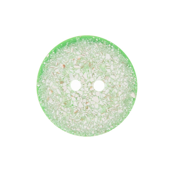 Button 18mm Round 2 Hole Recycled Eggshell Light Green
