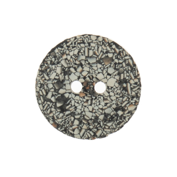 Button 18mm Round 2 Hole Recycled Eggshell Medium Grey