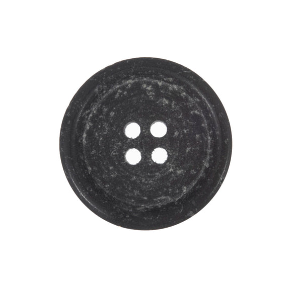 Button 18mm Round 4 Hole Recycled Leather Black