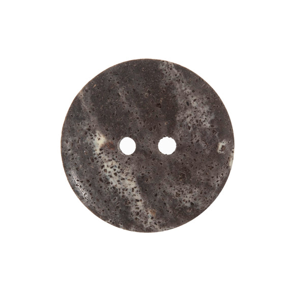 Button 18mm Round 2 Hole Recycled Coffee Bean Black/White