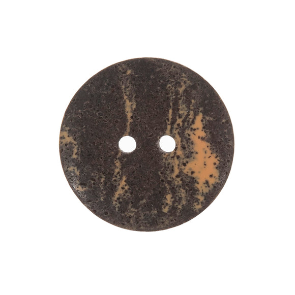 Button 18mm Round 2 Hole Recycled Coffee Bean Black/Amber