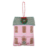 Felt Sewing Kit - Sparkly Beaded House - Christmas Tree Decoration