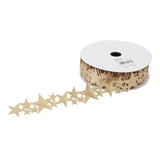 Ribbon 30mm Stars Metallic Soft Gold