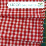 Gingham 1/3" 100% Yarn Dyed Cotton in Red (144cm wide)