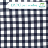 Gingham 17mm 100% Yarn Dyed Cotton in Navy