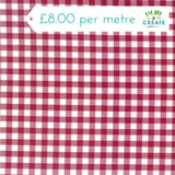 Gingham 9mm 100% Yarn Dyed Cotton in Magenta