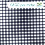 Gingham 9mm 100% Yarn Dyed Cotton in Navy