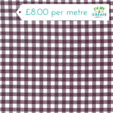 Gingham 9mm 100% Yarn Dyed Cotton in Plum