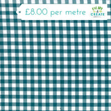 Gingham 9mm 100% Yarn Dyed Cotton in Teal