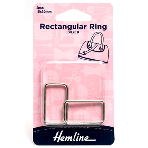 Rectangle Rings 30mm Nickel - 2 pieces