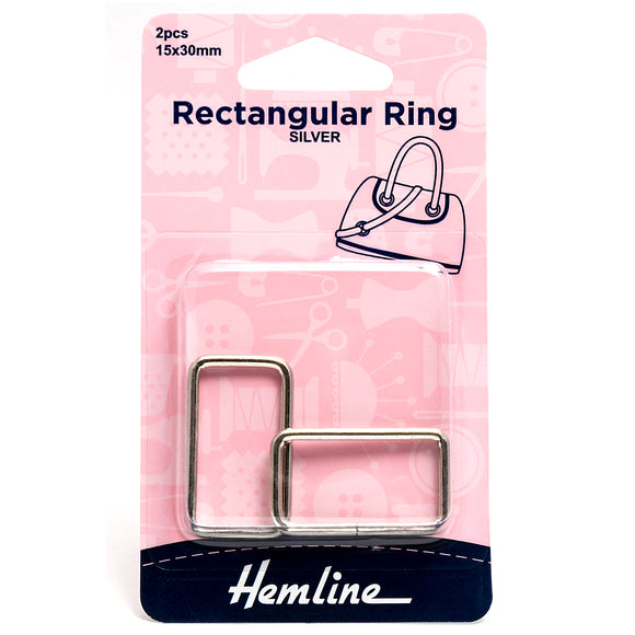 Rectangle Rings 30mm Nickel - 2 pieces