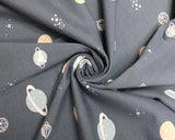 Jersey Planets on Blue (Cotton)
