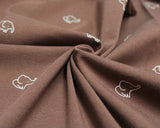 Jersey Elephants on Brown (Cotton)