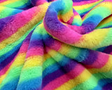 Fleece (Plush) in Rainbow Stripe Brights