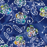 Cotton Batik Flower on Blue/White John Louden