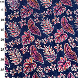Cotton Batik Leaves Pink/Purple by John Louden
