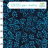 Cotton Batik Swirls Blue by John Louden