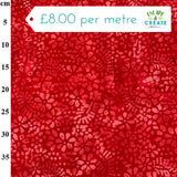 Cotton Batik Flower Ruby Red by John Louden