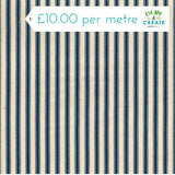 Canvas Ticking Stripe Denim Blue (Cotton)