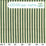 Canvas Ticking Stripe Forest Green (Cotton)
