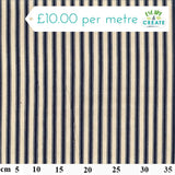 Canvas Ticking Stripe Navy Blue (Cotton)