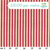 Canvas Ticking Stripe Red (Cotton)