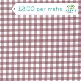 Gingham 9mm 100% Yarn Dyed Cotton in Mauve