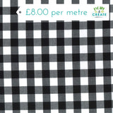 Gingham 17mm 100% Yarn Dyed Cotton in Black