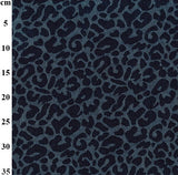 Denim Jacquard Leopard Print in Black (12.5oz)