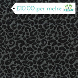 Denim Jacquard Leopard Print in Black (12.5oz)