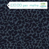Denim Jacquard Leopard Print in Black (12.5oz)