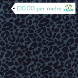Denim Jacquard Leopard Print in Dark Blue (12.5oz)