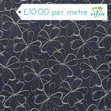 Denim Jacquard Floral on Dark Blue (12.5oz)