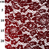 Lace (Corded Knitted Floral) in Plain Maroon