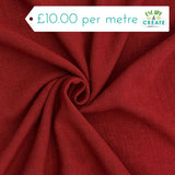 Linen Viscose Slub in Plain Carmine Red