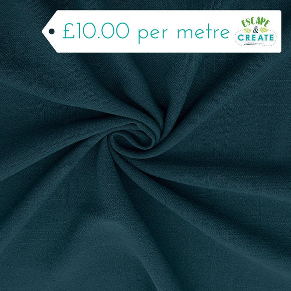 Linen Viscose Slub in Plain Pacific Blue